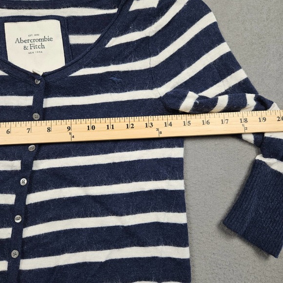 Vintage Abercrombie & Fitch Shirt Size Large Rabbit Hair Blend Striped - Picture 5 of 8
